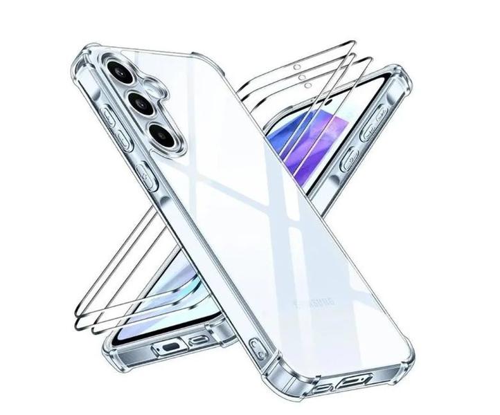 Imagem de Kit Proteção Capa Capinha + Pelicula vidro temperado 3D Samsung Galaxy A35 6.6