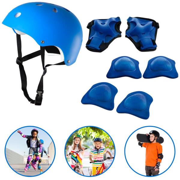 Imagem de Kit proteção capacete skate patins bike bicicleta patinete até 13 anos