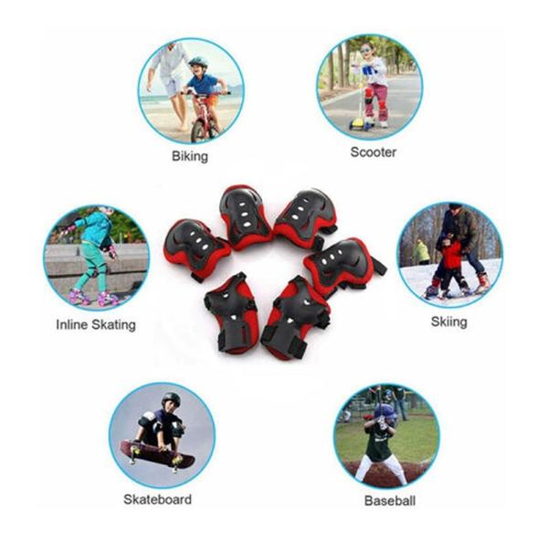 Imagem de Kit Proteção Infantil Joelheira Cotoveleira Munhequeira 0132 Skate Patins Bicicleta Patinete 6 peças