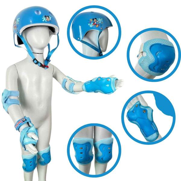 Imagem de Kit Proteção Infantil Original Disney - Zippy Toys - Capacete Joelheira Cotoveleira Para Esportes Bicicleta Patins Skate