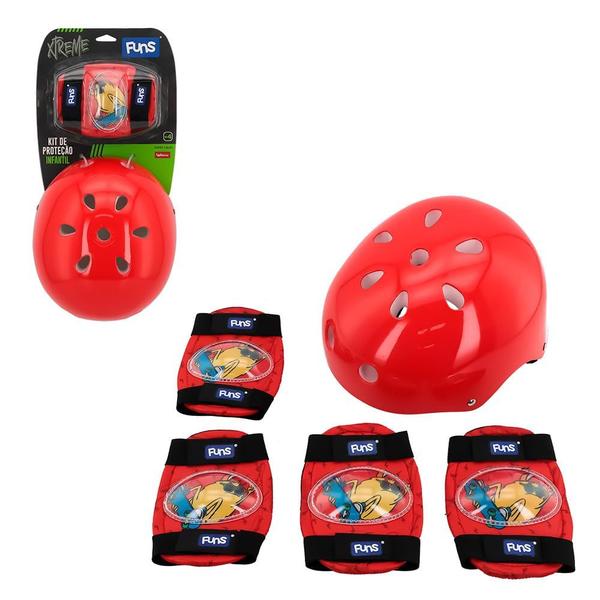 Imagem de Kit Proteção Infantil Wellmix 5 Peças Skate Vermelho