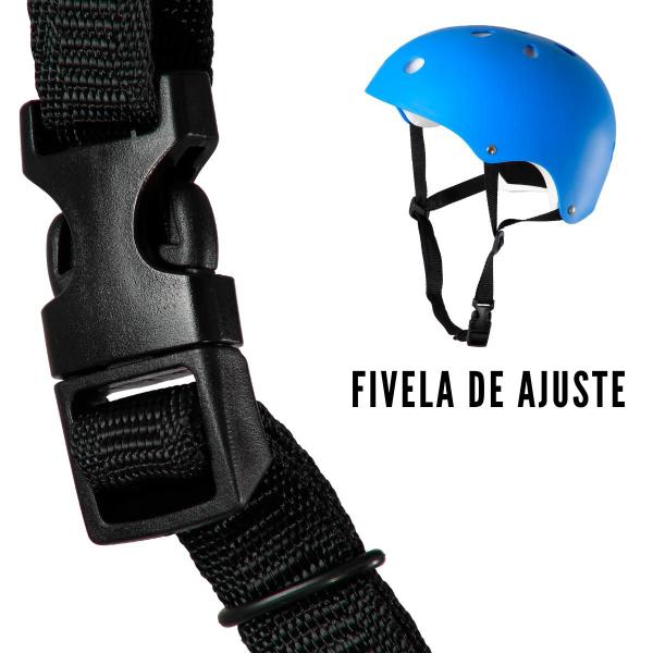 Imagem de Kit proteção patins skate bike capacete joelheira até 13 anos