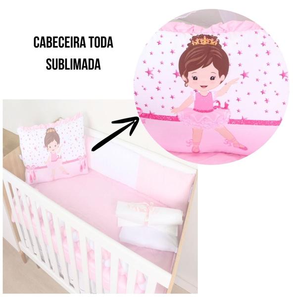 Kit Protetor Berço Americano Sublimado Menino Menina Trança 10 Peças - Maria's Baby Imagem de Kit Protetor Berço Americano Sublimado Menino Menina Trança 10 Peças