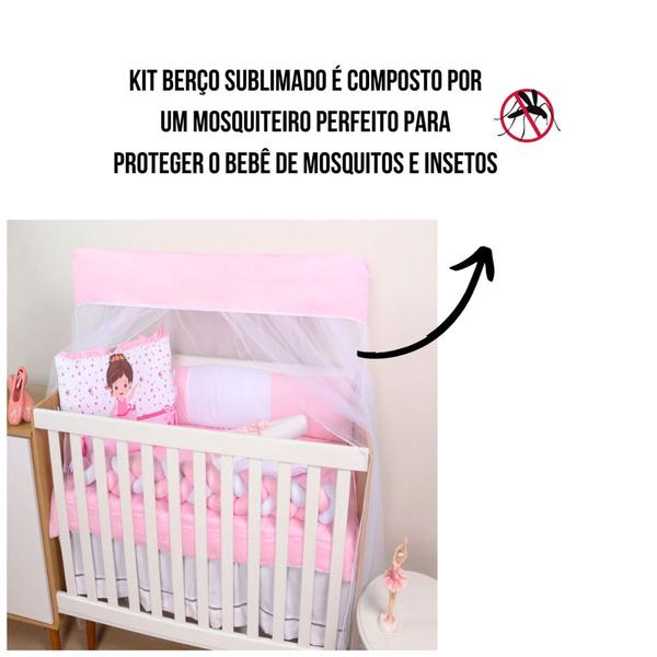 Kit Protetor Berço Americano Sublimado Menino Menina Trança 10 Peças - Maria's Baby Imagem de Kit Protetor Berço Americano Sublimado Menino Menina Trança 10 Peças