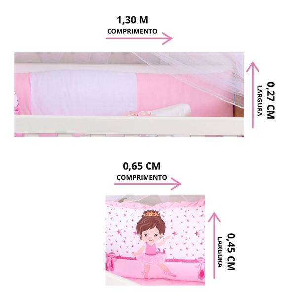 Kit Protetor Berço Americano Sublimado Menino Menina Trança 10 Peças - Maria's Baby Imagem de Kit Protetor Berço Americano Sublimado Menino Menina Trança 10 Peças