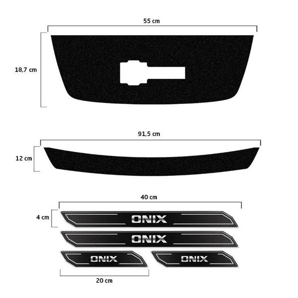 Imagem de Kit Protetor Onix Joy 2018 Adesivo Placa + Soleira Da Porta
