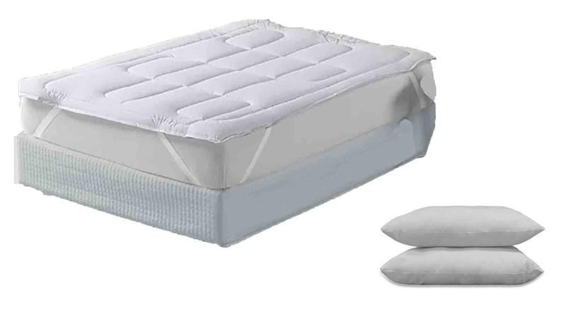 Imagem de Kit Protetor Pillow Top Casal Box C/2 Travesseiros Silicone