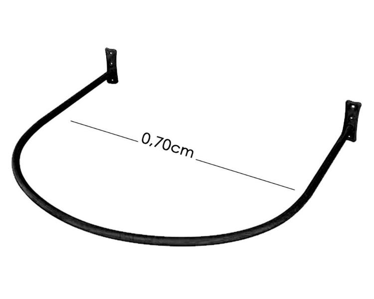 Imagem de Kit Provador Cortina Cinza e Arco 70x70 Para Loja De Roupas