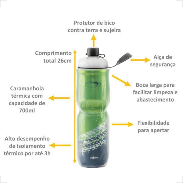 Imagem de Kit PTK Garrafa Térmica Rastro 700ml + PTK Suporte Simples