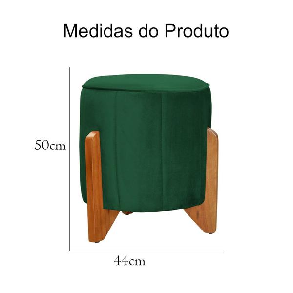 Imagem de Kit Puff Decorativo Athenas mais Puff Jade Veludo Cores - DS Estofados