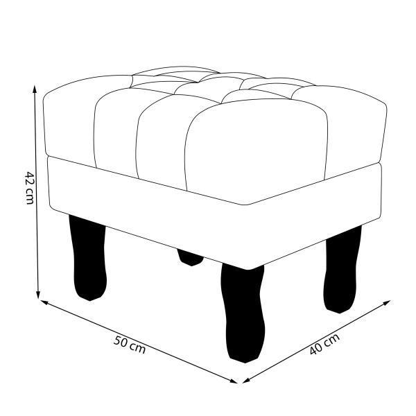 Imagem de Kit puff decorativo luís xv 50cm em veludo