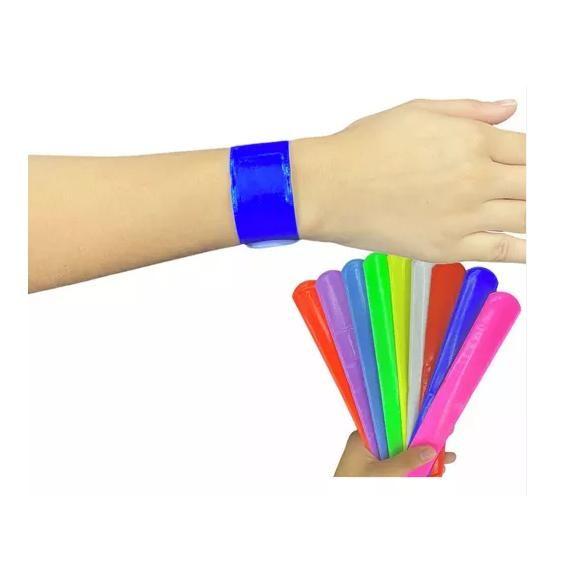 Imagem de Kit Pulseira Bate e Enrola coloridas NEON Lenbrancinha de Festa