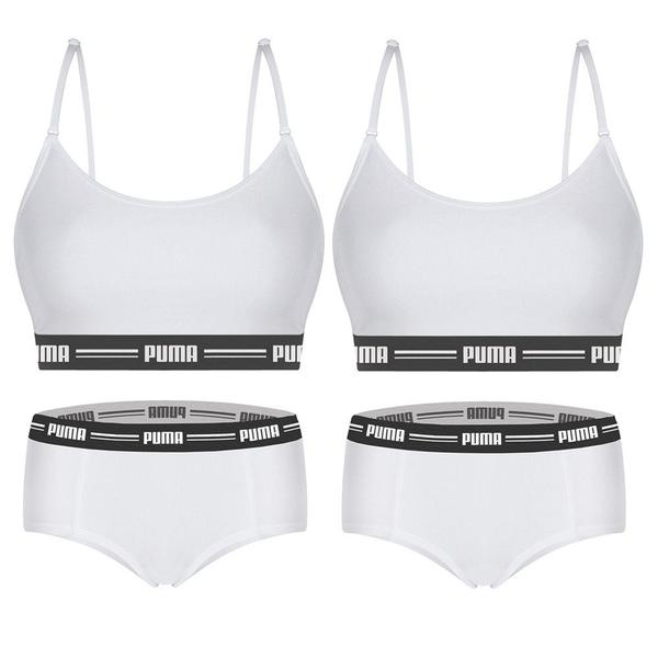 Imagem de Kit Puma 2 Tops Modal Stretch + 2 Calcinhas Mini Boxer Feminino