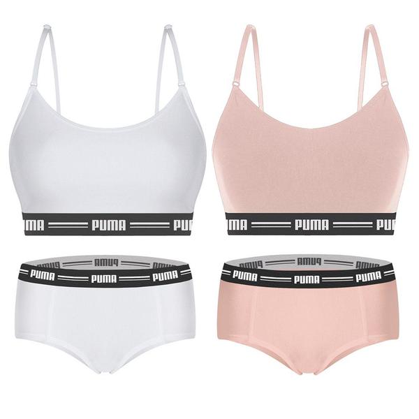 Imagem de Kit Puma 2 Tops Modal Stretch + 2 Calcinhas Mini Boxer Feminino