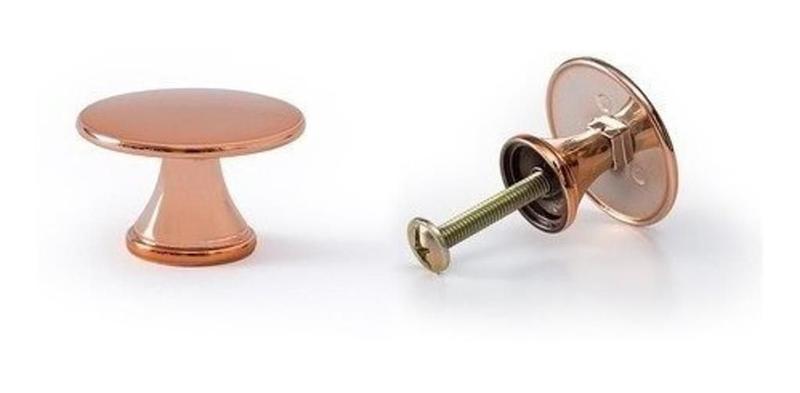 Kit Puxador Redondo Dourado Ponto Rose Gold Kit 13 Peças - Telis Ferragens Imagem de Kit Puxador Redondo Dourado Ponto Rose Gold Kit 13 Peças