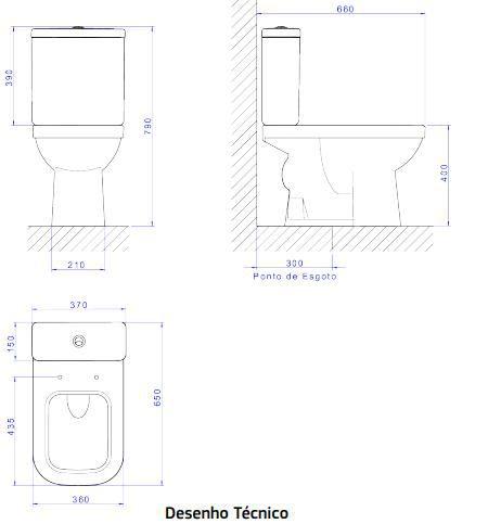 Imagem de Kit Quadra Bacia+Caixa Acoplada+Assento KP.210.17 Branco - Deca