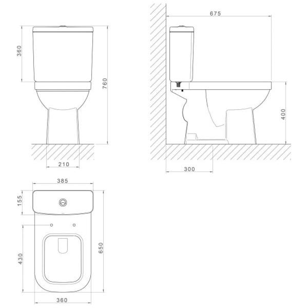 Imagem de Kit Quadra Bacia+Caixa Acoplada+Assento KP.211.17 Branco - Deca