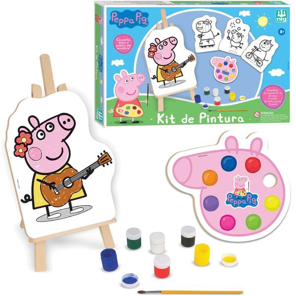 Imagem de Kit Quadros De Pintura Infantil Peppa Pig Com Cavalete - Nig Brinquedos