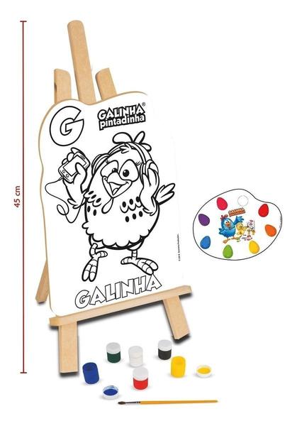 Imagem de Kit Quadros Pintura Infantil Galinha Pintadinha Com Cavalete