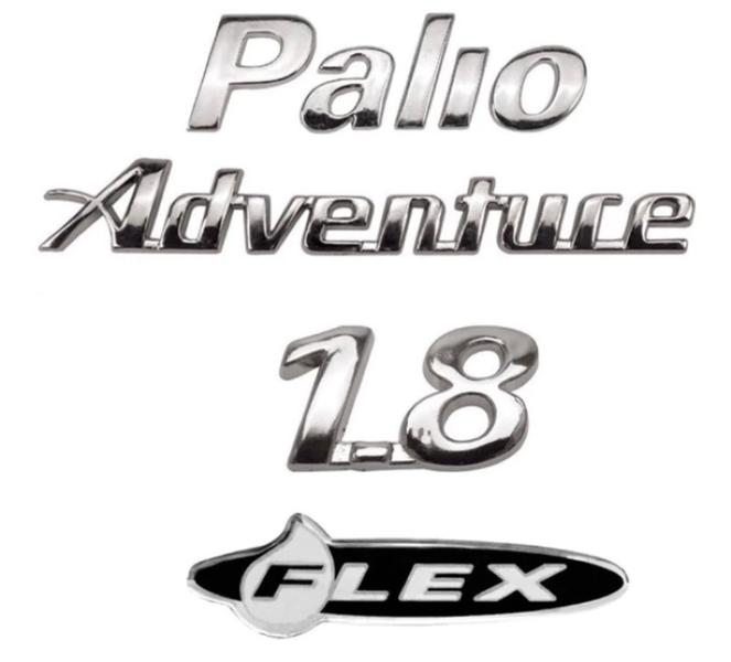 Imagem de Kit quatro peças emblema letreiro Palio Adventure 1.8 Flex fita 3M