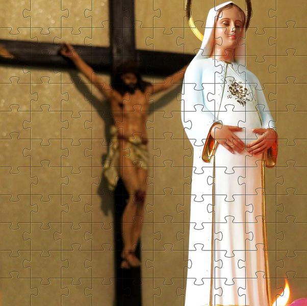 Kit Quebra-Cabeças Religiosos de 120 peças com caixa de MDF Exclusiva + Terço Especial - Reidopendrive Imagem de Kit Quebra-Cabeças Religiosos de 120 peças com caixa de MDF Exclusiva + Terço Especial