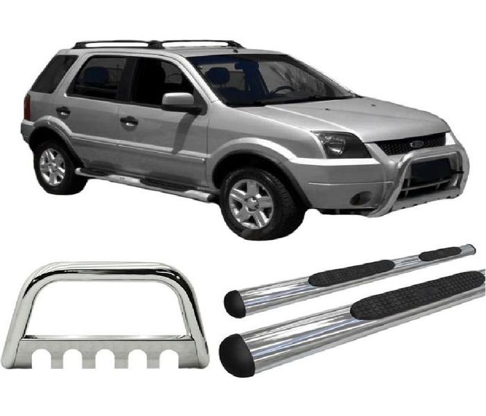 Imagem de Kit Quebra Mato Estribo EcoSport 2004 a 2007 Cromado