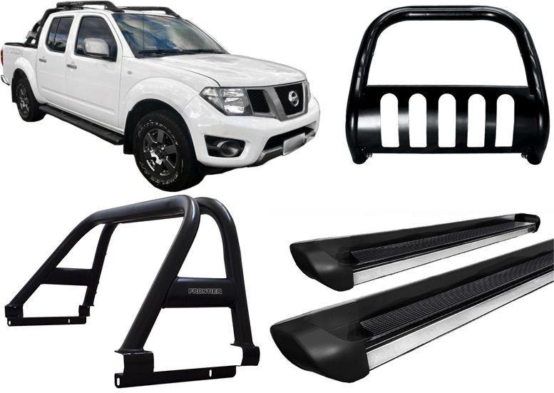 Kit Quebra Mato Santo Antônio Estribo Frontier 08/2016 Preto - HOZZ Imagem de Kit Quebra Mato Santo Antônio Estribo Frontier 08/2016 Preto
