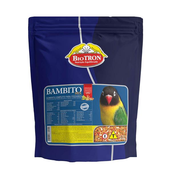 Imagem de Kit Ração Bambito Extrusado 500g + Bambito Mix 500g Biotron Alimento Calopsita Agapornis Periquito