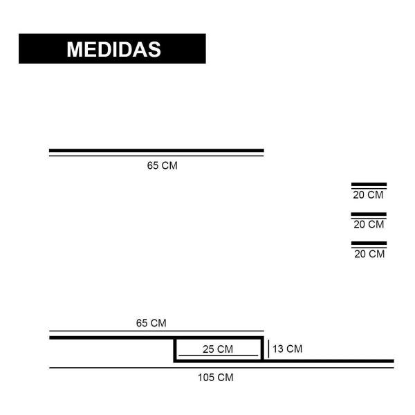 Imagem de Kit Rack Suspenso Para TV Com 4 Nichos Premium Branco