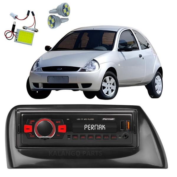 Imagem de Kit Rádio Som MP3 BT Moldura Lisa Ford Ka 2000 Pingo T10