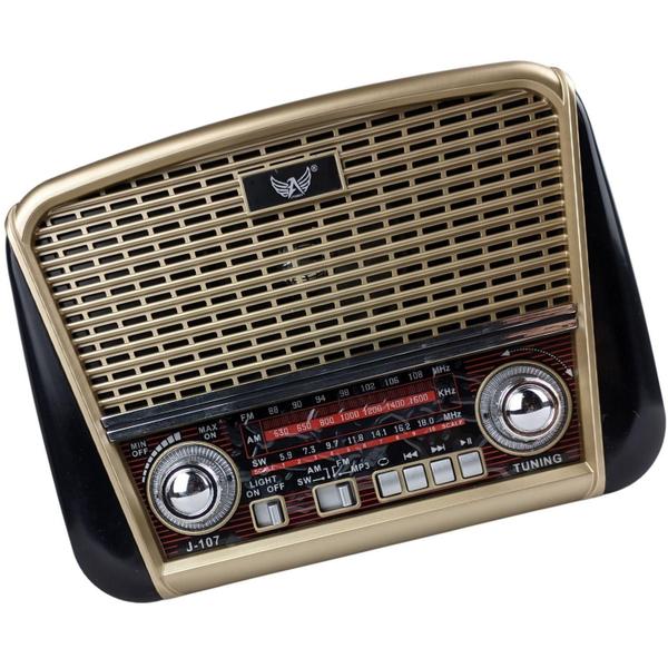 Imagem de Kit Radio Vintage Recarregavel Am Fm Sw Bivolt Manual