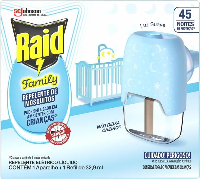 Imagem de Kit Raid Eletrico Family Bebes Sem Cheiro 3 Aparelho 3 Refil