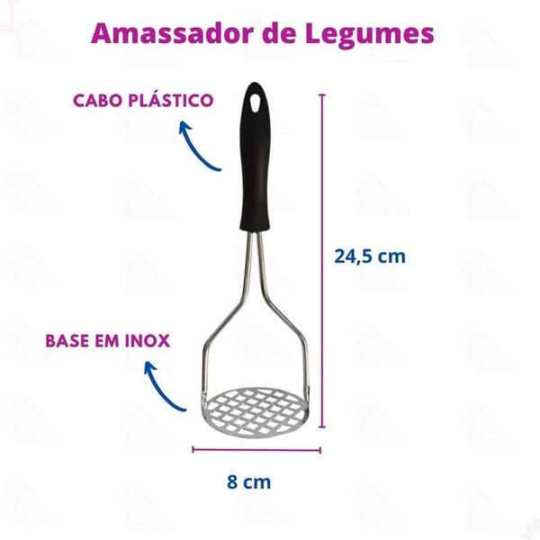 Imagem de Kit Ralador Zester Espátula Fuê Batedor Amassador De Batatas