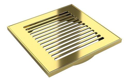 Imagem de Kit Ralo Tampa Inox 304 + Base 10x10 Cm Oblong Dourado