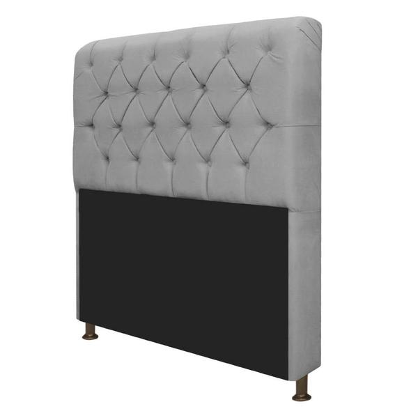 Imagem de Kit Recamier Sofá Calçadeira Divã Félix 140 cm e Cabeceira Estofada Lady 140 cm Para Cama Box Casal Suede Cinza - AM Decor