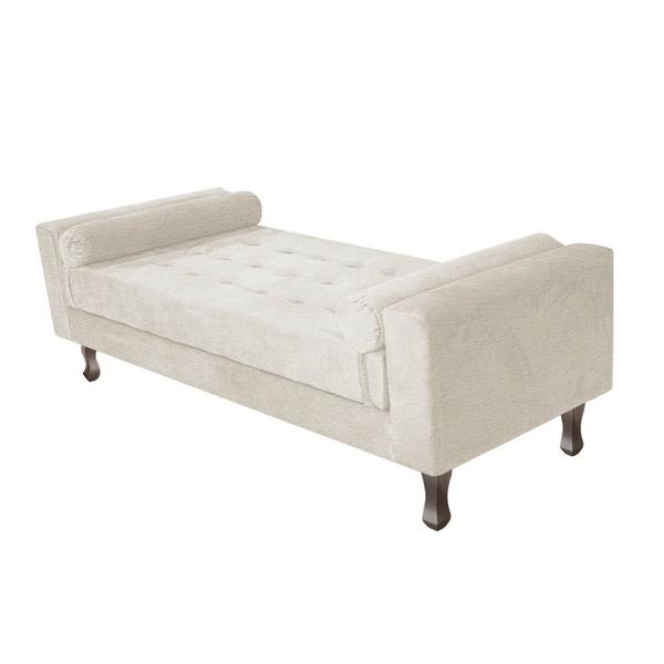 Imagem de Kit Recamier Sofá Calçadeira Divã Félix 140 cm e Cabeceira Estofada Lady 140 cm Para Cama Box Solteiro Sintético Bege - AM Decor