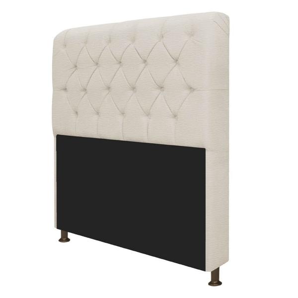 Imagem de Kit Recamier Sofá Calçadeira Divã Félix 195 cm e Cabeceira Estofada Lady 195 cm Para Cama Box King Size Sintético Bege - AM Decor