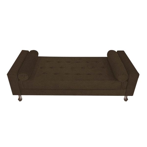 Imagem de Kit Recamier Sofá Calçadeira Divã Félix 195 cm e Cabeceira Estofada Lady 195 cm Para Cama Box King Size Sintético Marrom - AM Decor