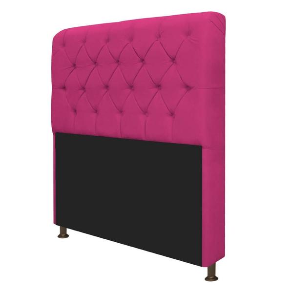 Imagem de Kit Recamier Sofá Calçadeira Divã Félix 90 cm e Cabeceira Estofada Lady 90 cm Para Cama Box Solteiro Suede Pink - AM Decor