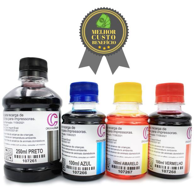 Kit Recarga 550ml para Cartuchos 664 Preto e Colorido - ORIGINAL COLOR Imagem de Kit Recarga 550ml para Cartuchos 664 Preto e Colorido