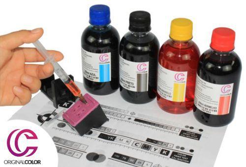 Kit Recarga 550ml para Cartuchos 664 Preto e Colorido - ORIGINAL COLOR Imagem de Kit Recarga 550ml para Cartuchos 664 Preto e Colorido