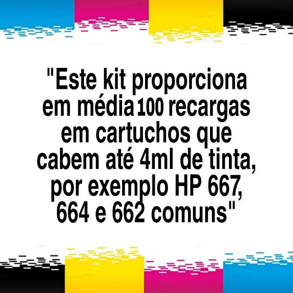 Imagem de Kit Recarga Cartucho 122 + Sugador Compativel Impressora Hp 1000 1050 2050 com 500ml