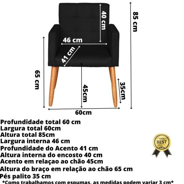 Imagem de Kit Recepção 1 Namoradeira 2 Poltronas com Puff para Sala de Espera Resistente confortável Estofado 4 Lugares