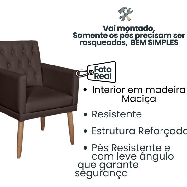 Imagem de Kit Recepção 1 Namoradeira 2 Poltronas material sintético com Puff Capitone para Sala de Espera Resistente confortável Estofado 4 Lugares