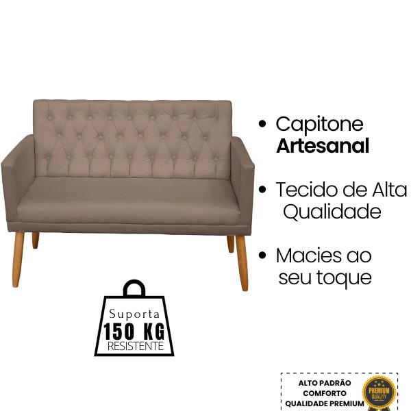 Imagem de Kit Recepção 1 Namoradeira 2 Poltronas para Sala de Espera Resistente confortável Estofado 4 Lugares