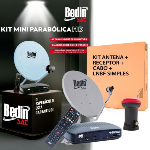 Imagem de Kit Receptor Digital Bedin Bs9900 + Antena Lnbf Ku Cabo