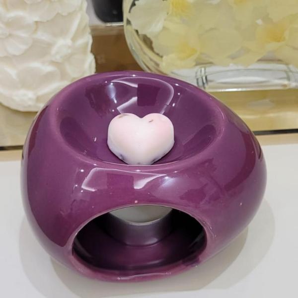 Imagem de Kit Rechaud Oval + 3 Velas + Fósforo + 12 Wax Melts Lavanda