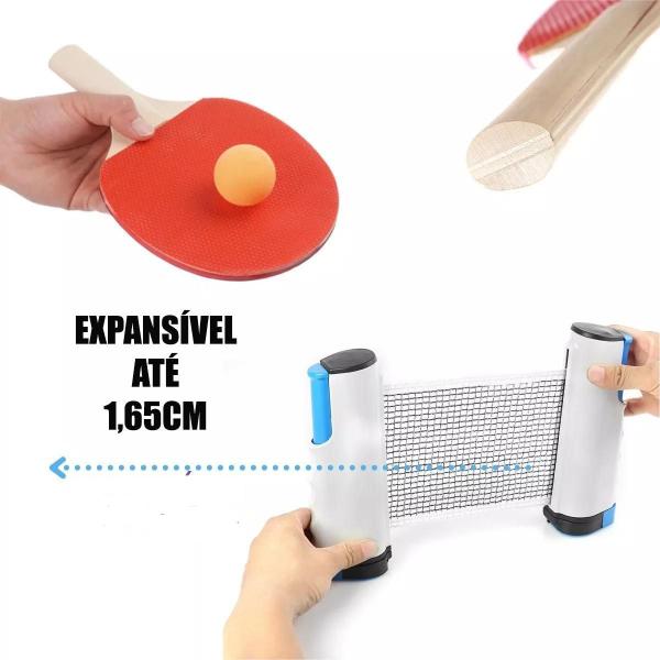 Imagem de Kit Rede Ping Pong Tênis Mesa Raquete Bolinha Para Condomino