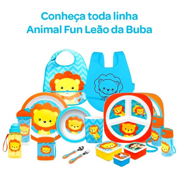 Kit Refeição 4 em 1 Garfo Colher Prato Babador Girafa Buba Imagem de Kit Refeição 4 em 1 Garfo Colher Prato Babador Girafa Buba