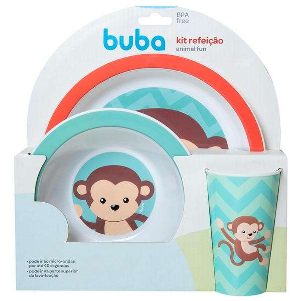 Imagem de Kit Refeição Animal Fun Prato Raso Bowl e Copo Introdução Alimentar Bebê Infantil Buba